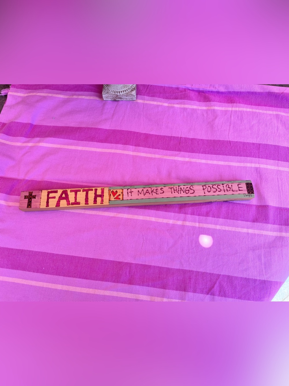 Wooden Wall Art Sign "FAITH it makes things possible”